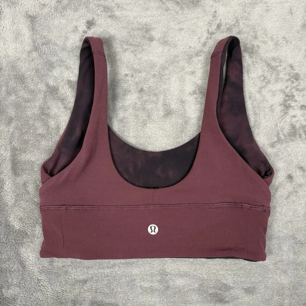 Lululemon Women's‎ Reversible Maroon and Black Camo Bra Size 4 - Picture 2 of 5